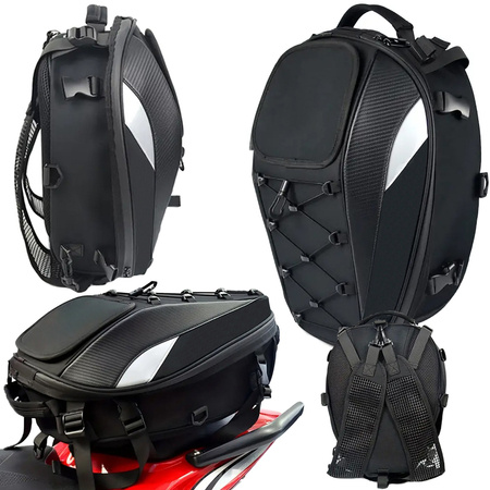 Moto mochila casco de moto bolsa impermeable alforja asiento 2en1