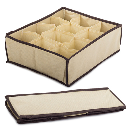 Organizador ropa interior calcetines cajón beige 12