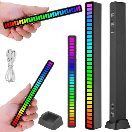 Usb leds sonido respuesta multicolor neon rgb led tira parpadea 18 modos