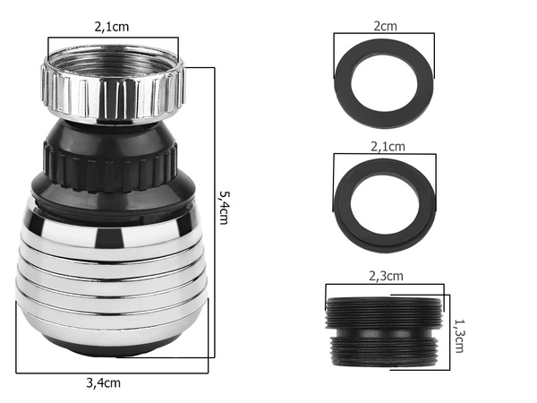 Aireador grifo prolongación móvil 360