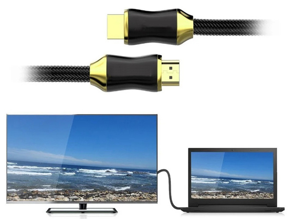 Cable de vídeo hdmi 2.1 ultra alta velocidad 8k 60hz 4k 120hz hq oro 1.5m