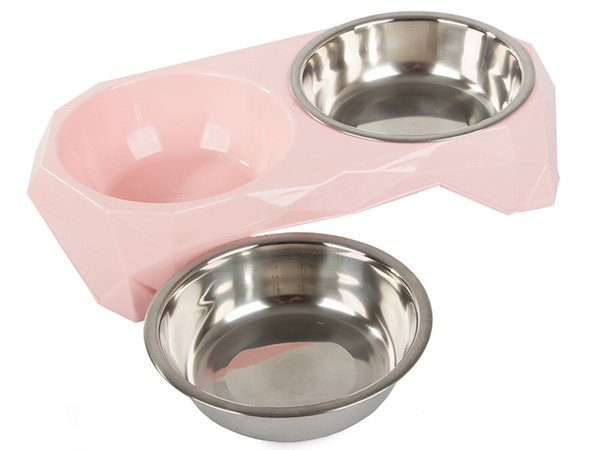 Caja para perros metal dual 350ml x 2