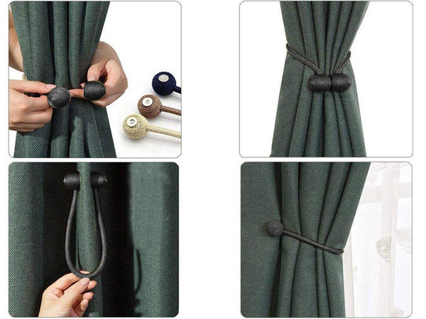 Clips decorativos para cortinas con fuerza magnética