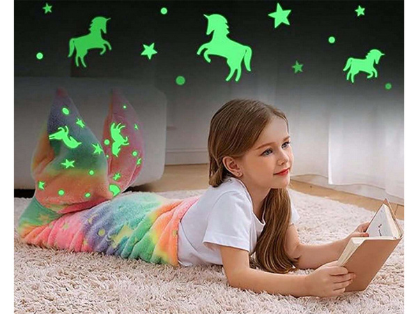 Cola de sirena manta saco de dormir cálido luminoso para las niñas caballo suave