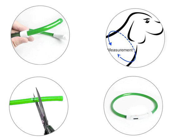 Colarga de iluminación led para perros y gatos impermeable ajustable 47cm usb