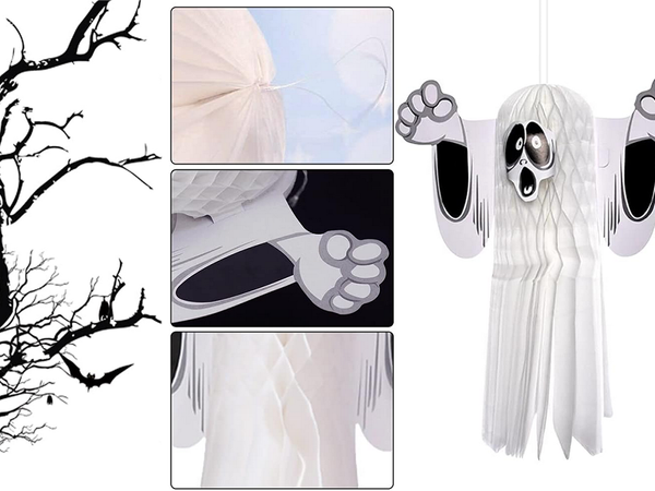 Colgante de papel fantasma halloween fantasma 3d decoración de papel doblado