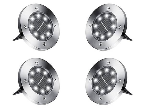 Disco solar luces de jardín twilight sensor 4pcs