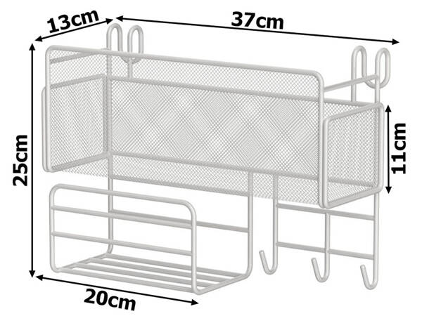 Estante cocina organizador contenedor loft colgante 3 x ganchos asas