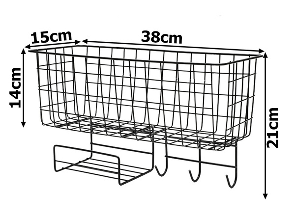 Estante cocina organizador contenedor loft colgante 3 x ganchos asas