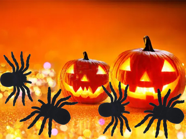 Halloween araña 4 piezas grandes decoración espeluznante