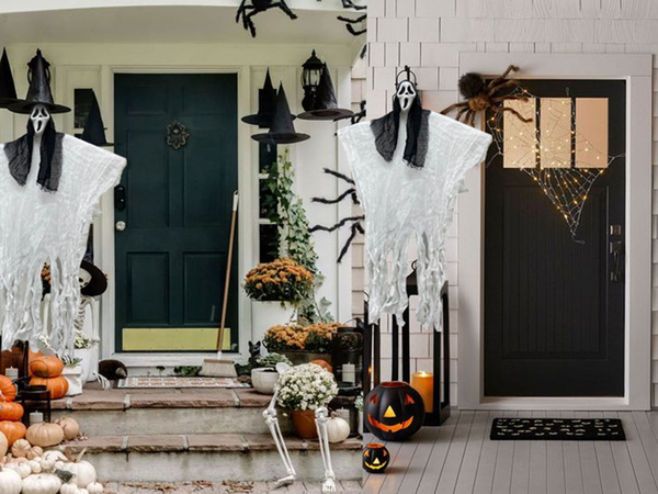 Halloween decoración colgante decoración fantasma máscara grito esqueleto fantasma 90 cm