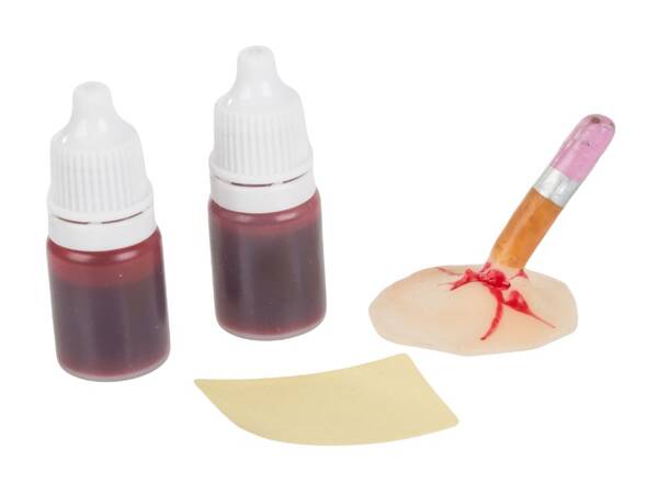 Kit de maquillaje para heridas falsas kit de maquillaje para halloween con sangre pegada en lapiz