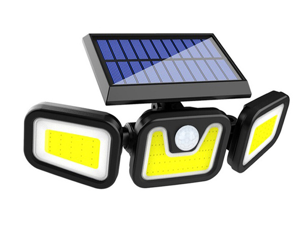 Lámpara solar con sensor de movimiento crepuscular 171 led panel separado jardín