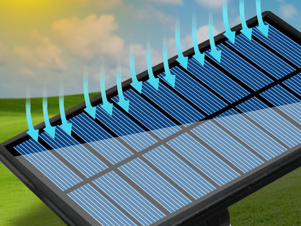 Lámpara solar con sensor de movimiento crepuscular 171 led panel separado jardín