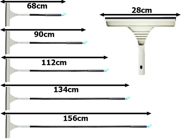 Limpiador de ventanas microfibra largo regulable 160cm paquete 2w1