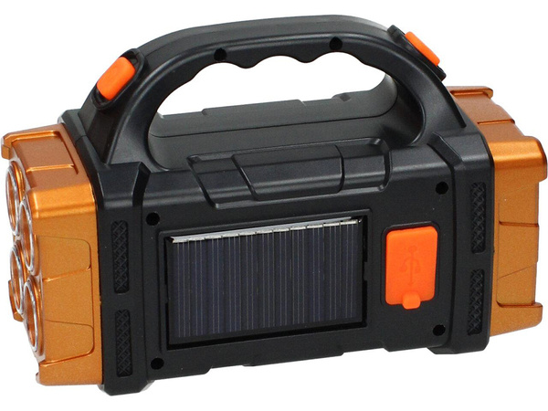 Linterna solar portátil recargable led cob powerbank proyector