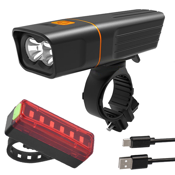 Luz bicicleta delantera trasera led kit bicicleta usb