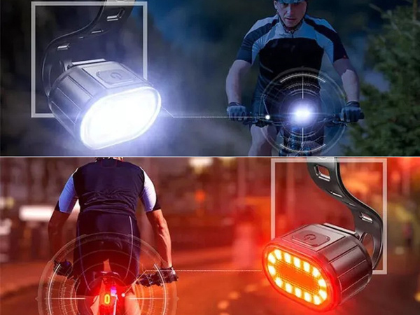 Luz delantera trasera led para manillar de bicicleta fuerte usb brillante