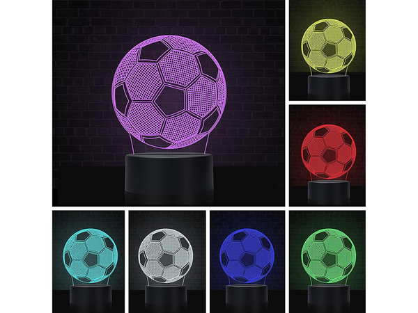 Luz nocturna de fútbol 3d led colores + mando a distancia