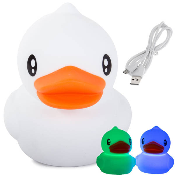 Luz nocturna infantil led pato rgb touch usb