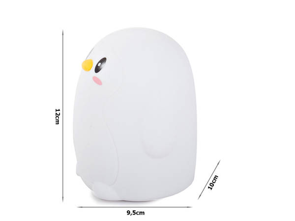 Luz nocturna infantil led pingüino rgb touch usb