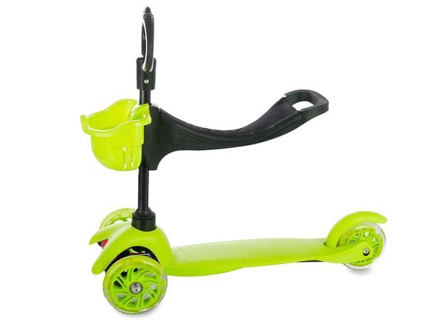 Patinete 3 ruedas 3en1 led verde