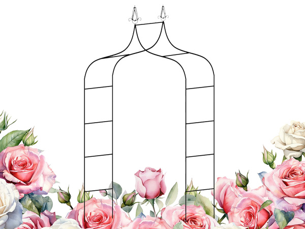 Pérgola de jardín soporte de flores para plantas trepadoras arco para rosas metal decorativo