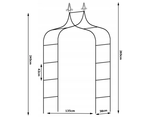 Pérgola de jardín soporte de flores para plantas trepadoras arco para rosas metal decorativo