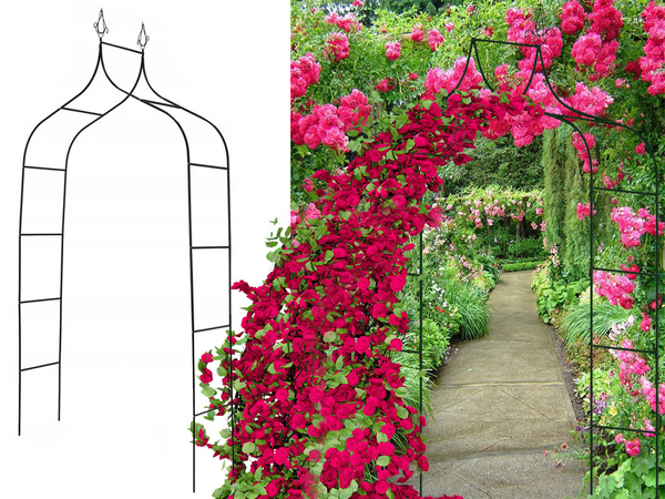 Pérgola de jardín soporte de flores para plantas trepadoras arco para rosas metal decorativo