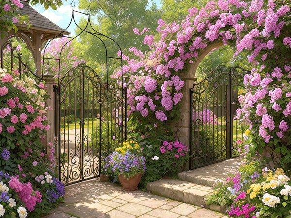 Pérgola de jardín soporte de flores para plantas trepadoras arco para rosas metal decorativo