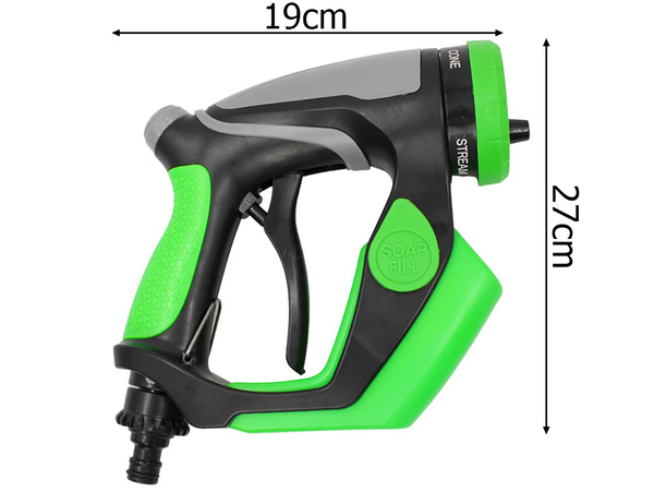 Pistola de lavado de coches depósito de espuma bajo la manguera 4 modos