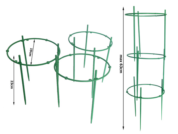 Soporte para macetas en forma de anillo 3 llantas