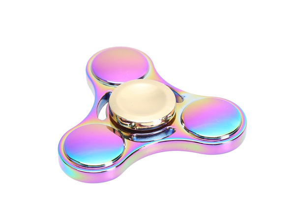 Spinner mano fidget arco iris metálico