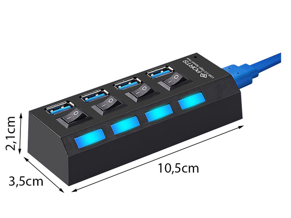 Splitter hub usb port splitter 4x usb 3.0