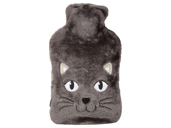 Termofor de goma en una funda calentador de agua gatito de peluche para niños