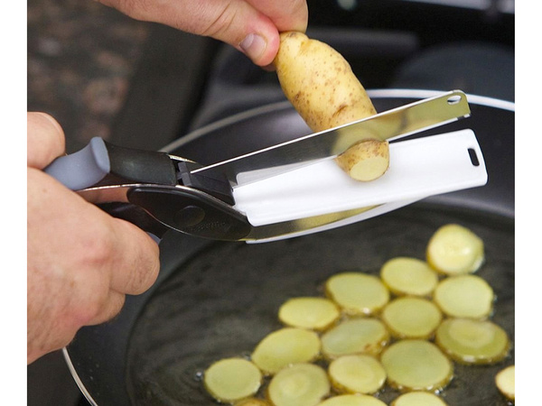 Tijeras de cocina para verduras, carne y fruta con tablero