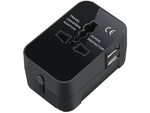 Adaptador conector uk usa eu aus universal 2x usb worldwide