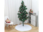 Alfombra de árbol de navidad blanca peluda redonda de 90 cm