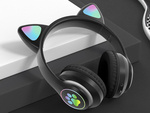 Auriculares inalambricos bluetooth radio fm mp3 orejas de gato retroiluminacion led