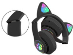 Auriculares inalambricos bluetooth radio fm mp3 orejas de gato retroiluminacion led