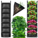 Bolsa vertical para plantas colgante de fieltro 7 bolsillos para decoración de plantones