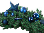 Christmas tree baubles holiday blue glitter star 8 / 6 / 5