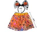 Disfraz de halloween falda tutu calabaza diadema lazo brillante