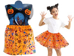 Disfraz de halloween falda tutu calabaza diadema lazo brillante