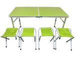 Juego de mesa turistico mesa plegable camping grande 4 sillas maleta