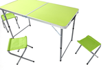 Juego de mesa turistico mesa plegable camping grande 4 sillas maleta