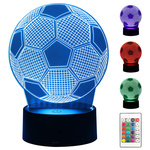 Luz nocturna de fútbol 3d led colores + mando a distancia