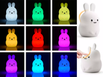 Luz nocturna infantil led conejo táctil rgb mando a distancia