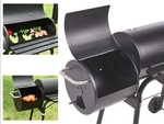 Parrilla de jardin barril grande de carbon bbq ahumador con tapa rejilla estante ruedas