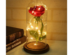 Rosa eterna en cristal rojo led regalo luminoso para una ocasión para mujer